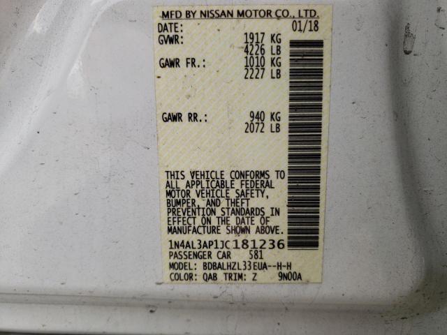 2018 NISSAN ALTIMA 2.5 - 1N4AL3AP1JC181236