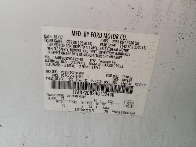 2017 FORD TAURUS SE 1FAHP2D82HG132440