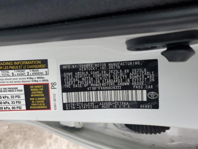 2017 TOYOTA CAMRY LE - 4T1BF1FK6HU629333