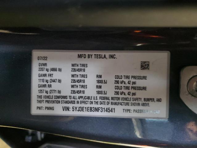 2022 TESLA MODEL 3 - 5YJ3E1EB3NF314541