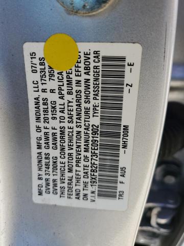 2015 HONDA CIVIC SE 19XFB2F73FE091902