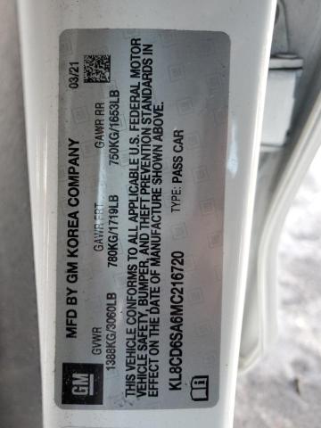 2021 CHEVROLET SPARK 1LT KL8CD6SA6MC216720