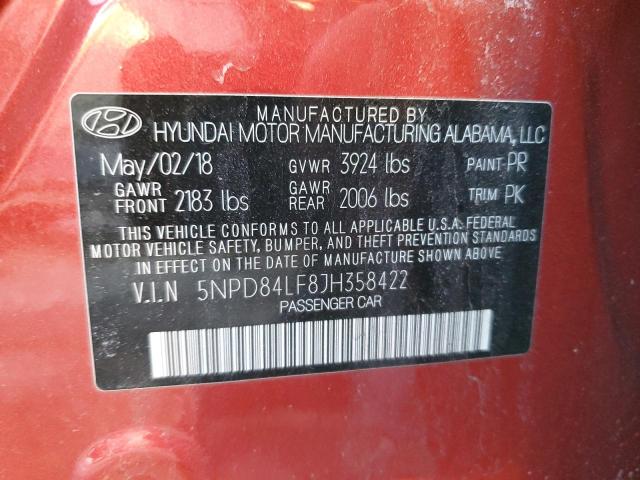 2018 HYUNDAI ELANTRA SE 5NPD84LF8JH358422