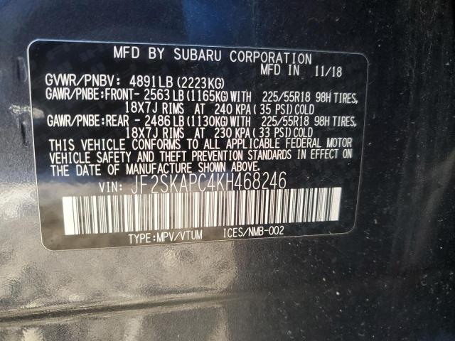 2019 SUBARU FORESTER S JF2SKAPC4KH468246