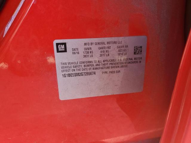 2016 CHEVROLET CRUZE LT - 1G1BE5SM2G7289674