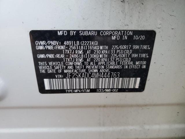 2021 SUBARU FORESTER JF2SKADC4MH444763