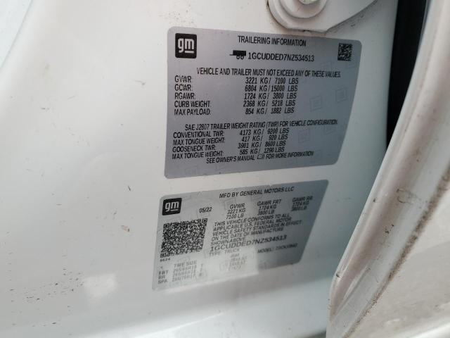 2022 CHEVROLET SILVERADO - 1GCUDDED7NZ534513
