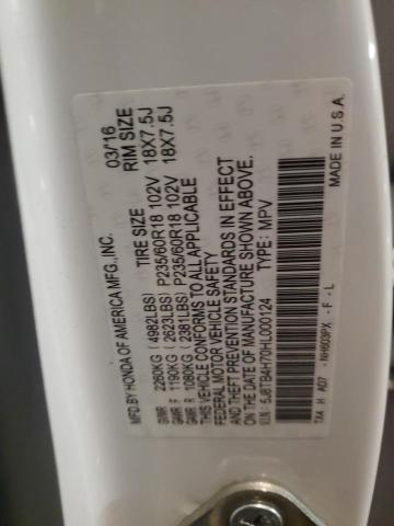 2017 ACURA RDX ADVANC 5J8TB4H70HL000124