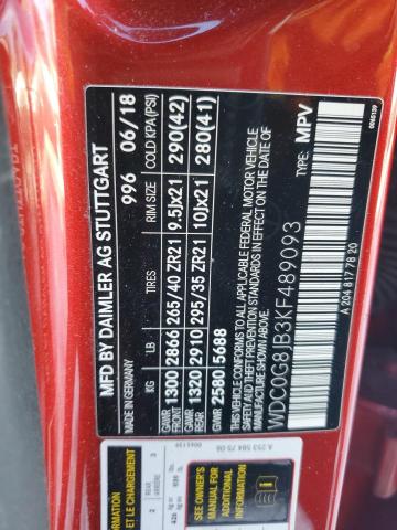 2019 MERCEDES-BENZ GLC 63 4MA WDC0G8JB3KF489093