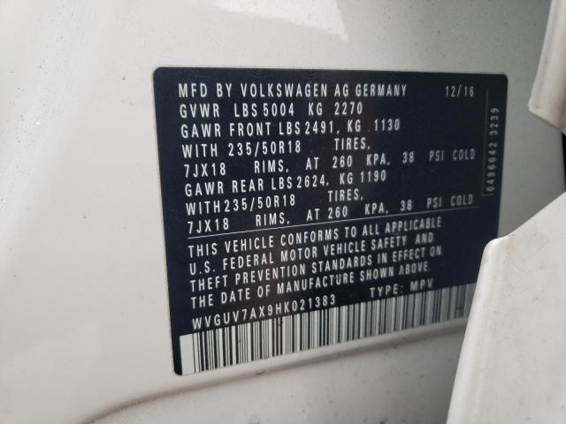2017 VOLKSWAGEN TIGUAN SPO - WVGUV7AX9HK021383