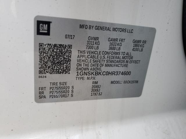 2017 CHEVROLET TAHOE K150 - 1GNSKBKC0HR374600