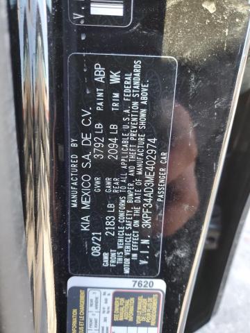 2021 KIA FORTE GT L - 3KPF34AD3ME402974