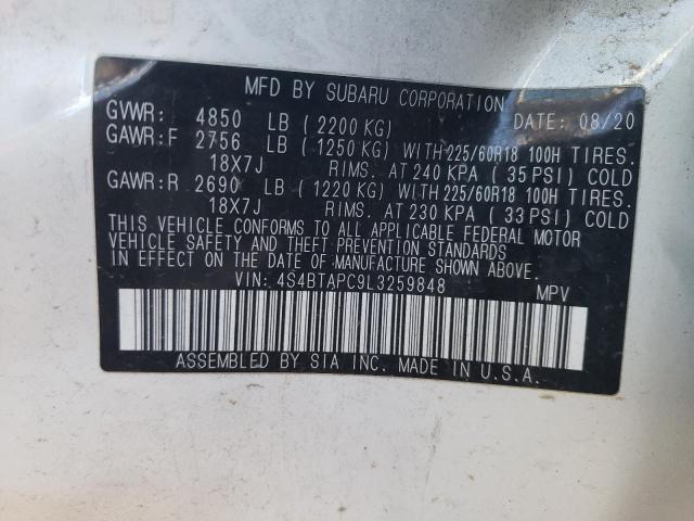 2020 SUBARU OUTBACK TO 4S4BTAPC9L3259848