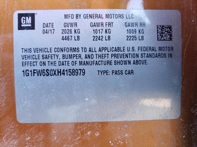 2017 CHEVROLET BOLT EV LT - 1G1FW6S0XH4158979
