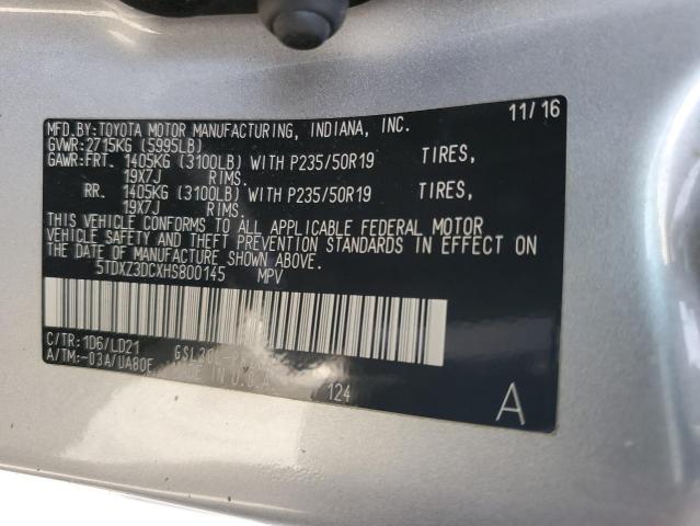 2017 TOYOTA SIENNA SE 5TDXZ3DCXHS800145