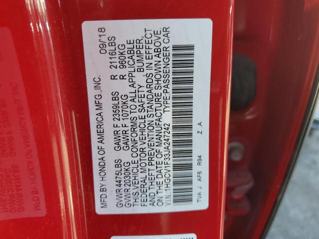 2018 HONDA ACCORD SPO - 1HGCV1F33JA247242