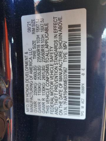 2021 HONDA CR-V EXL - 7FART6H8XME037967