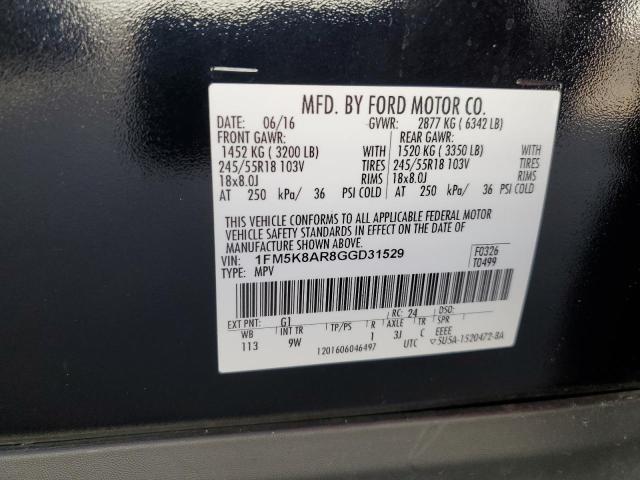 2016 FORD EXPLORER P 1FM5K8AR8GGD31529