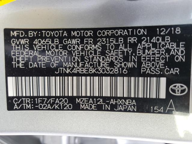 2019 TOYOTA COROLLA SE - JTNK4RBE8K3032816