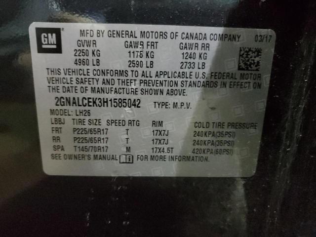2017 CHEVROLET EQUINOX LT - 2GNALCEK3H1585042