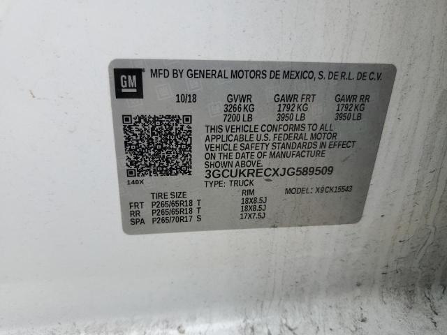 2018 CHEVROLET SILVERADO - 3GCUKRECXJG589509