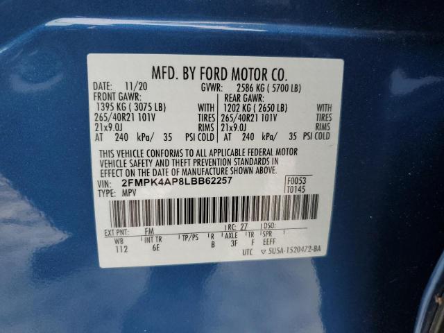 2020 FORD EDGE ST - 2FMPK4AP8LBB62257