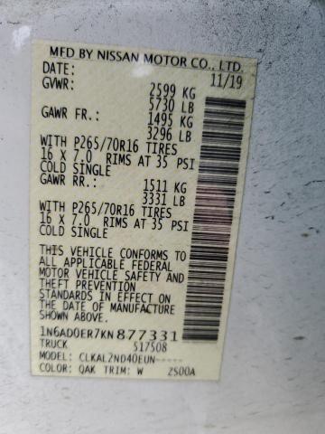2019 NISSAN FRONTIER S - 1N6AD0ER7KN877331