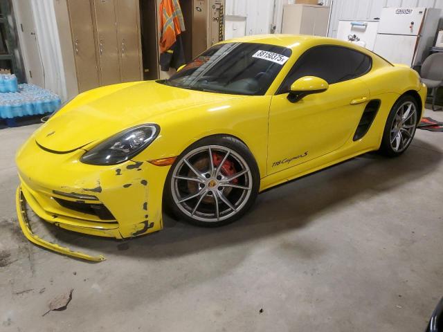 PORSCHE CAYMAN S 2018 yellow  gas WP0AB2A80JK279373 photo #1