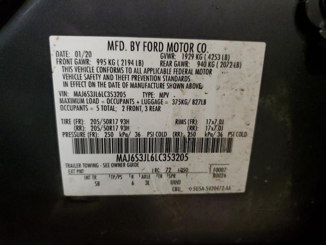2020 FORD ECOSPORT S MAJ6S3JL6LC353205