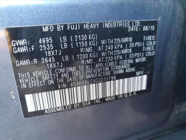 2016 SUBARU OUTBACK 2. - 4S4BSALCXG3217798