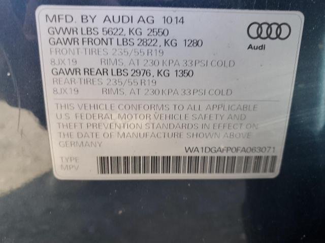 2015 AUDI Q5 PREMIUM WA1DGAFP0FA063071