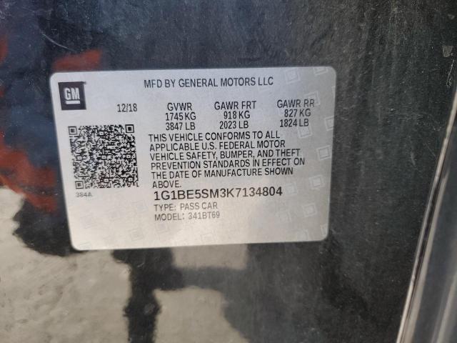 2019 CHEVROLET CRUZE LT - 1G1BE5SM3K7134804