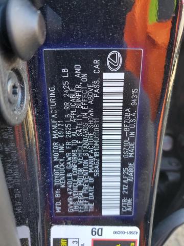 2021 LEXUS ES 350 BAS 58AGZ1B10MU110811