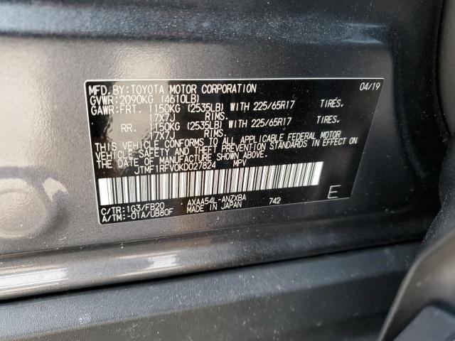 2019 TOYOTA RAV4 LE - JTMF1RFV0KD027824