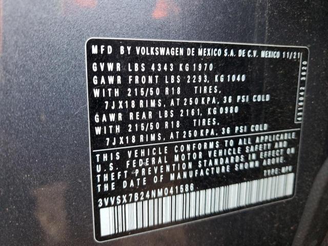 2022 VOLKSWAGEN TAOS SE 3VVSX7B24NM041586