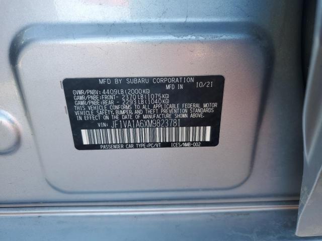 2021 SUBARU WRX JF1VA1A6XM9823781