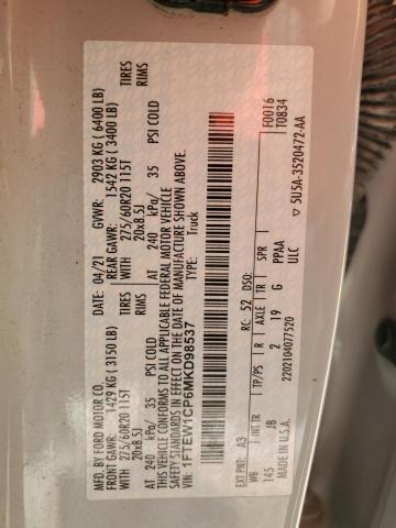 2021 FORD F150 SUPER - 1FTEW1CP6MKD98537