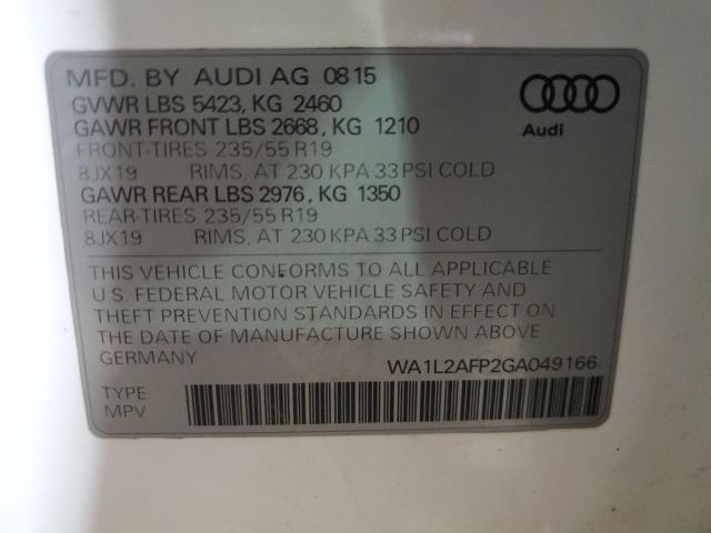 2016 AUDI Q5 PREMIUM WA1L2AFP2GA049166