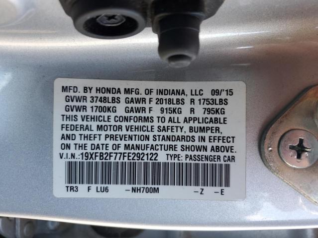 2015 HONDA CIVIC SE 19XFB2F77FE292122