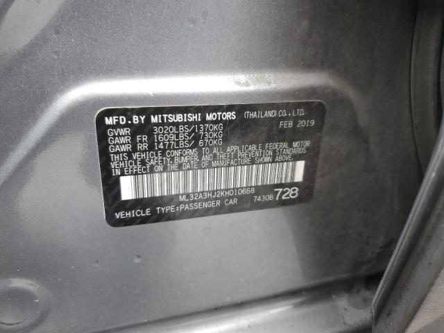 2019 MITSUBISHI MIRAGE ES - ML32A3HJ2KH010668