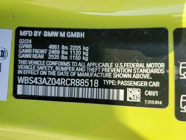 2024 BMW M4 COMPETI WBS43AZ04RCR88518
