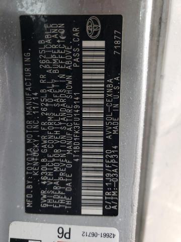 2015 TOYOTA CAMRY HYBR - 4T1BD1FK3FU149141