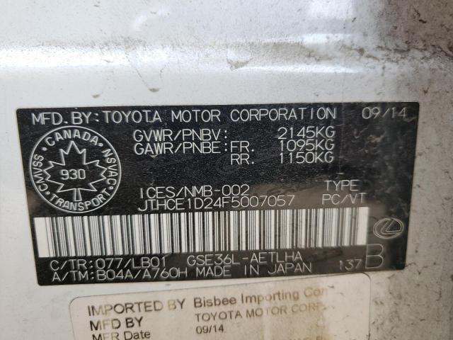 2015 LEXUS IS 350 JTHCE1D24F5007057