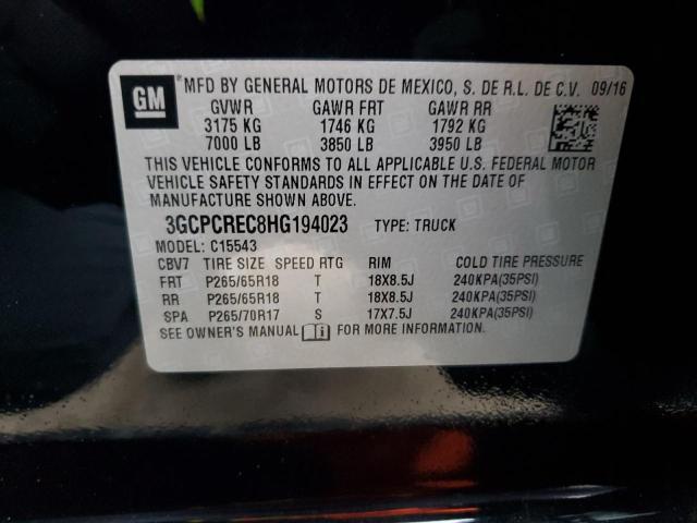 2017 CHEVROLET SILVERADO - 3GCPCREC8HG194023