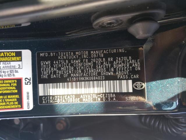 2019 TOYOTA CAMRY L - 4T1B11HK9KU684023