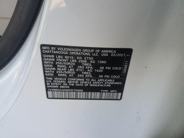 2021 VOLKSWAGEN ATLAS SEL - 1V2BR2CA0MC573966