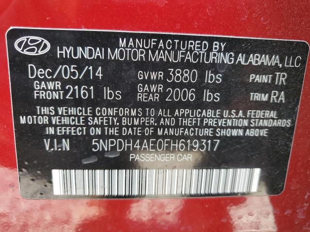 2015 HYUNDAI ELANTRA SE 5NPDH4AE0FH619317