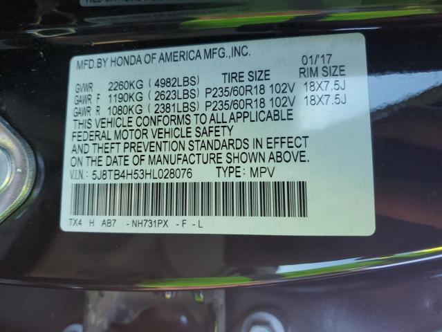 2017 ACURA RDX TECHNO - 5J8TB4H53HL028076