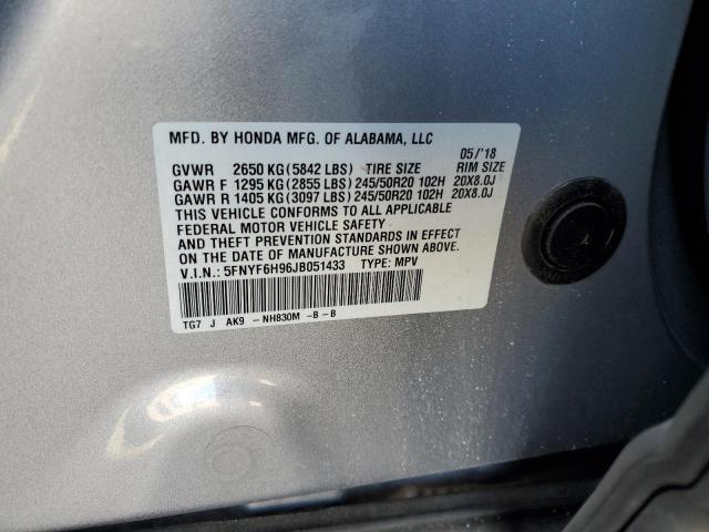 2018 HONDA PILOT - 5FNYF6H96JB051433