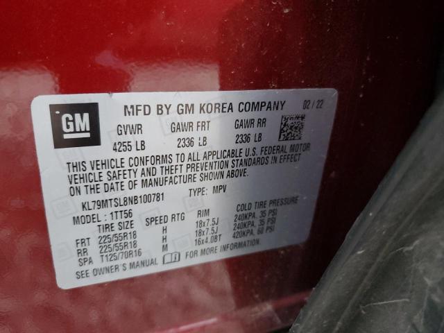 2022 CHEVROLET TRAILBLAZE - KL79MTSL8NB100781